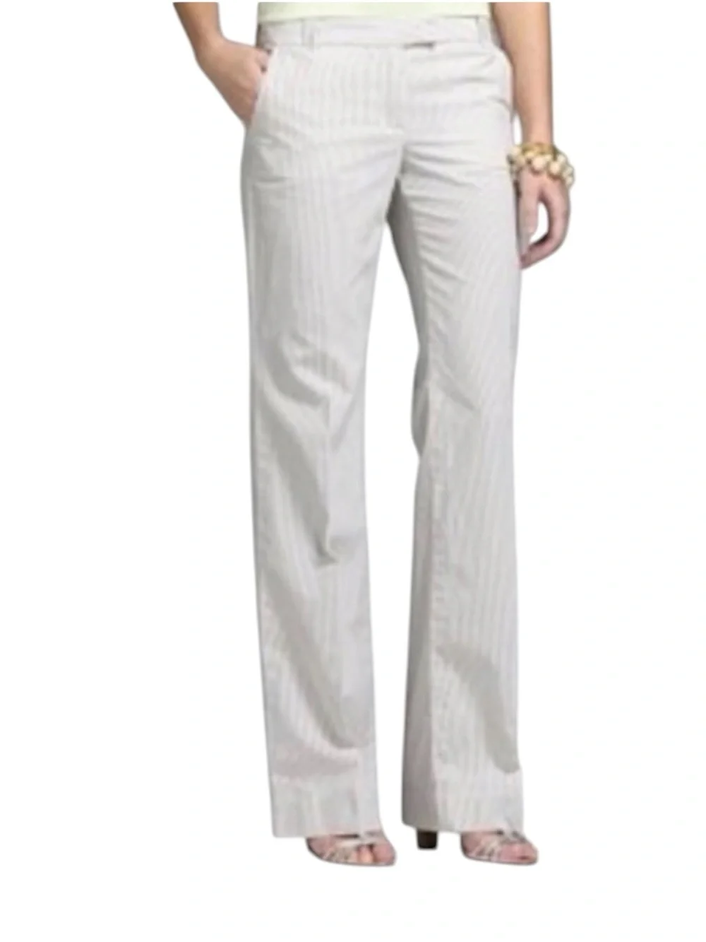 J. Crew City Fit Wide Leg Seersucker Pants